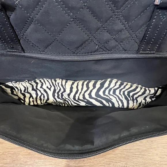 Vera Bradley Black Quilted Commuter Bag, travel laptop bag - Picture 5 of 11